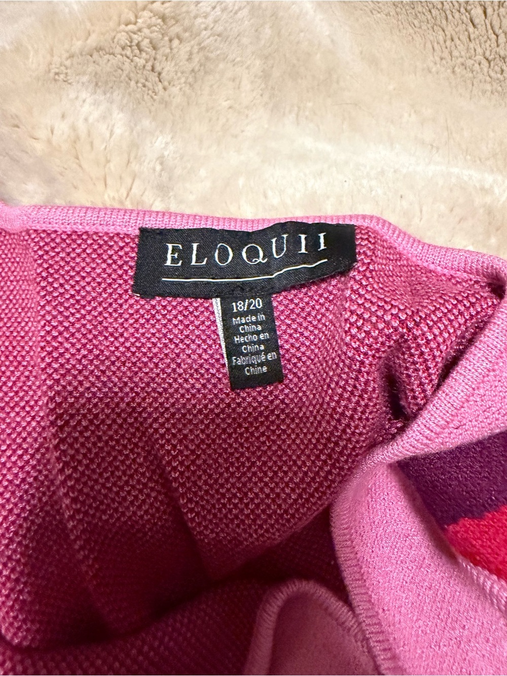 Eloquii Pink Maxi Dress with Red Floral Motif - Picture 4 of 6